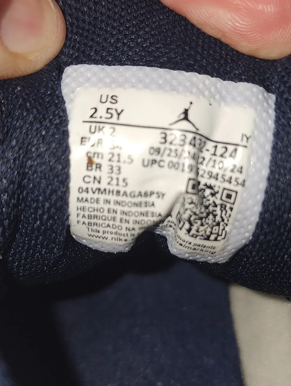 Jordan boys size